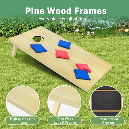 Cornhole Board Set，2 Regulation 4'x2' Cornhole Boards with 8 Cornhole Bags and Carrying Case, Corn Hole Games for Adults Outdoor Bean Bag Toss Game - style: 4' x 2' Classic