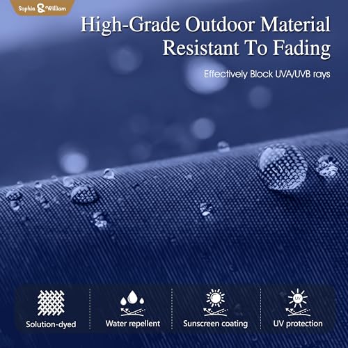 Sophia & William 15 ft Extra Large Patio Umbrella with Base Included, Rectangular Outdoor Umbrella Heavy Duty, Market Umbrella Double-sided Fade Resistant for Pool Garden Backyard, Haze Blue - color: Haze Blue