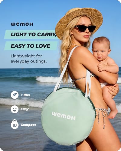 Baby Beach Tent, 2026 Upgrade Pop Up UPF 50+ UV Protection Sun Shelter Canopy with Mosquito Net Portable Outdoor Shade Summer Essentials for Babies & Toddlers - style: Green Leaves