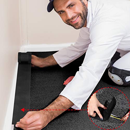 WILLBOND Carpet Cord Cover Cable Protector Floor Cover Cable Protector Management Only for Commercial Office Carpet(19.69 ft,Black) - color: Black, size: 19.69 Ft