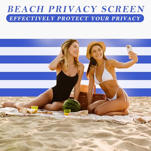 30 FT Beach Wind Blocker for 10x10 FT Beach Tent Wind Screen Fit Beachs Canopy Barrier Sunbathing Privacy Screen Fence with Carry Bag Outdoor Summer Vacation Sand Protection Travel Camping