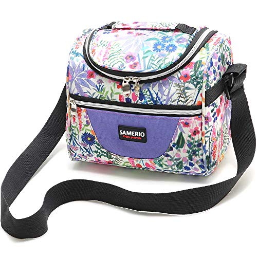 Lunch Bag insulated Lunch Box Cooler Bento Bags for Work with Adjustable Strap - color: 7L Pink 005