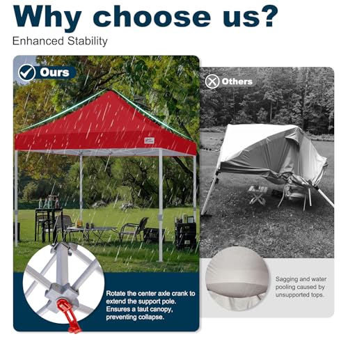 MASTERCANOPY Pop Up Canopy Tent Commercial Grade 10x10 Instant Shelter (Red) - color: Red, size: 10x10