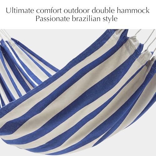 PNAEUT Double Hammocks for Outside, Replacement Outdoor Tree Hammock for Indoor Patio Porch Garden (Sky, Medium) - color: Sky, size: Medium