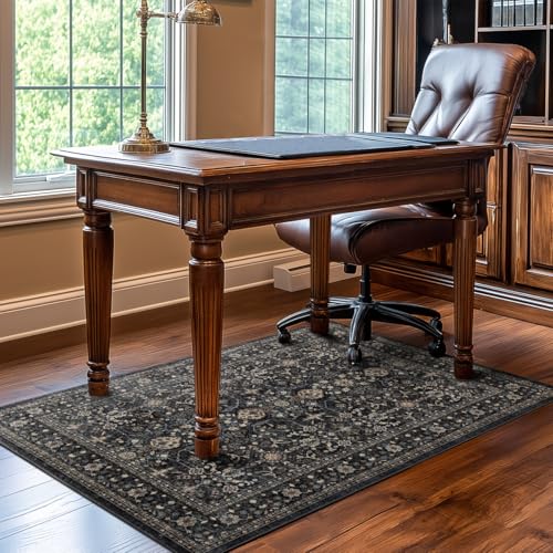 Ruaruarug Area Rug Non Slip Machine Washable Ultra Soft Living Room/Bedroom/Kitchen/Outdoor/Classroom Black Grey, 2'×3' - color: Dark Grey, size: 2' x 3' (Rectangular)
