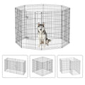 NChanmar Pet Dog Palypen Foldable Portable Metal Dog Fence Pet Exercise Pen Outdoor & Indoor Puppy Palypen Kennel 42 Inch Height 8 Panels w/Door for Camping Yard Lawn and BBQ, Black - size: 42 In