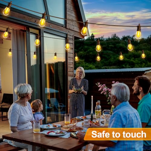 Outdoor String Lights Patio LED Light Outside - 20M 18+1 S14 LED with Remote Control 65ft Porch Lighting IP65 Waterproof - size: 65FT-Remote