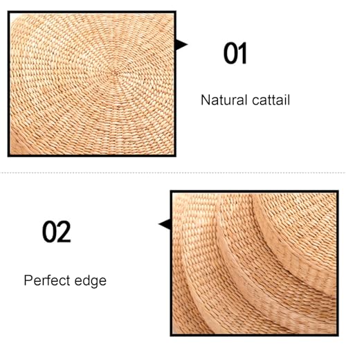 Tatami Floor Pillow Sitting Cushion Bigger Size,Round Padded Room Floor Straw Mat for Outdoor Seat Cushion Sitting for Adults, Tatami Pillow for Living Room,Fast Delivery from USA 40cm