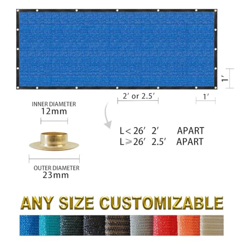 Houssity Blue 6' x 2' Fence Privacy Screen Cover Panel Shade Cloth Fabric for Chain Link Fence Patio Pool Driveway Walkway Construction Project Playground Outdoor Events - color: Blue, size: 6' x 2'