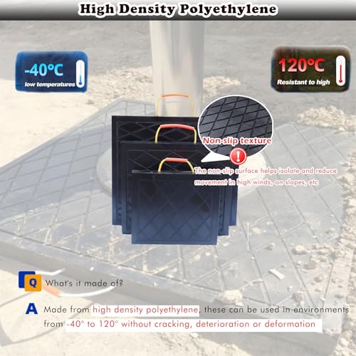 Heavy Duty Outrigger Pads for Cranes - High Capacity Non-Slip Ground Protection Mats, Stabilizer Jack Landing Pads for Muddy, Grass & Construction Sites,23.6x23.6x2.4/60x60x6cm