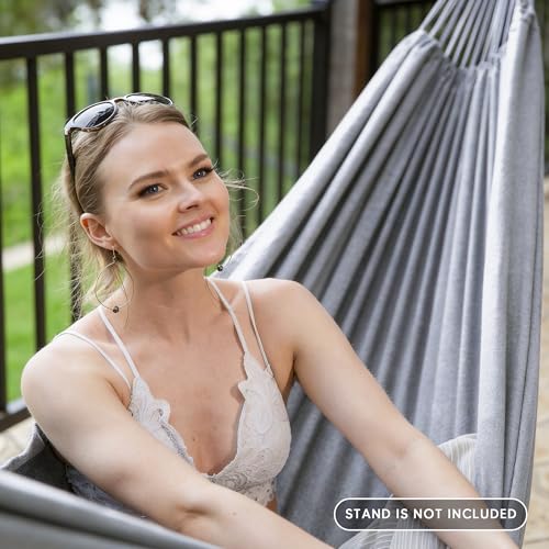 SUNCREAT Medium Size Tree Hammocks for Outside, Patio Hammock Without Stand, Light Gray - color: Light Gray, size: Medium