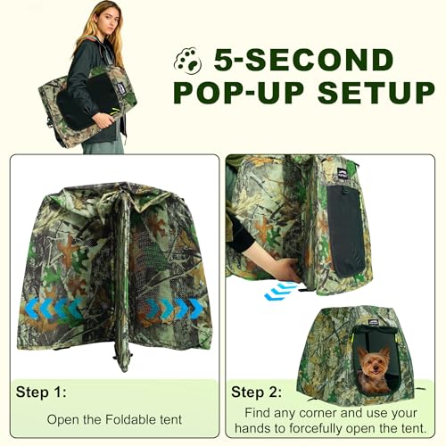 Pop Up Dog Tent & Cat Tent, Breathable Dog Camping Tent for Outdoor and Indoor Use, Portable Pet House with Ground Stakes and Washable Pad
