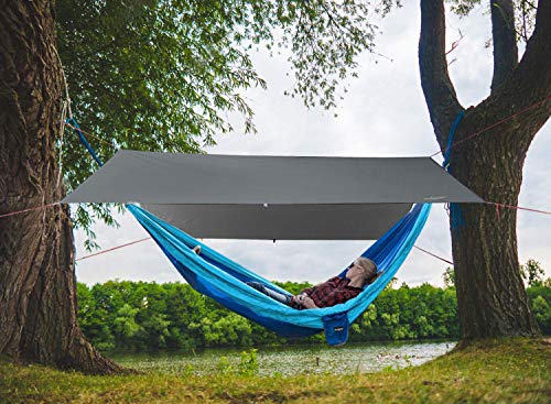 Unigear Hammock Rain Fly, 16.5/14.4/13.1/9.8ft Camping Tarp, UV Protection & Waterproof & Lightweight for Camping, Backpacking and Outdoor Adventure (Gray, 9.8 * 13.1ft) - color: Gray, size: 9.8*13.1ft