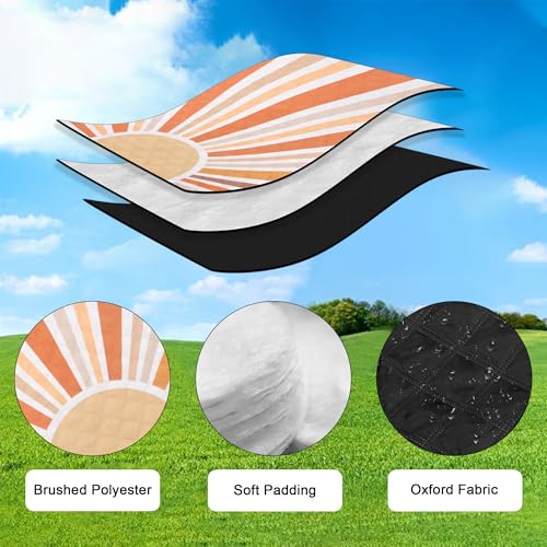 Picnic Blankets Waterproof,79''x79'' Extra Large Foldable Sandproof Beach Blanket,Portable 3-Layer Polyester Outdoor Picnic Blanket for Grass Lawn,Beach,Family Camping,Park,Travel-Starburst Orange - color: Starburst Orange