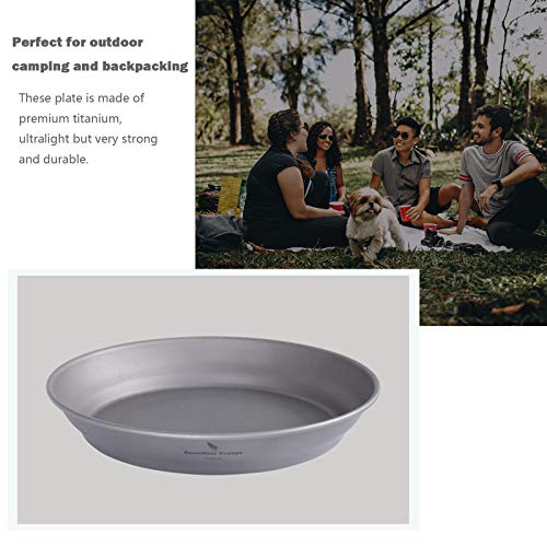 Boundless Voyage Ultralight Titanium Bowl Pan Plate Dish with Carry Bag Outdoor Camping Portable Tableware Cookware ((Plate-M)-Ti15167B) - color: (Plate-M)-Ti15167B