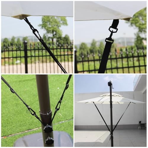 Umbrella Wind Stabilizer Straps,Fixed Strap for Large Outdoor Umbrella,Adjustable and Reusable Cantilever Parasol Wind Straps