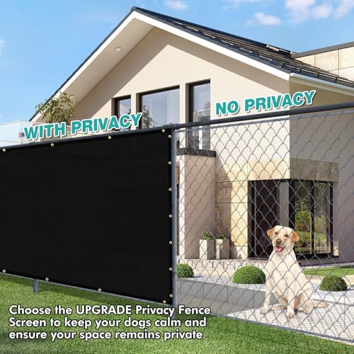 UPGRADE 0 5' X 5 0' Privacy Fence Screen Outdoor Mesh Fencing Covers Screen Fence Wind Block with Grommets for Patio Garden Wall Backyard Black (We Make Customized)