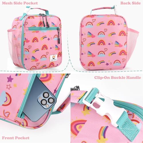 CaCTOUR Lunch Box Kids,Premium Insulated Lunch Bag for Girls Boys,Soft Bag Mini Cooler Back to School Thermal Reusable Lunch Bag for Work School Picnic (Rainbow) - color: C-Rainbow