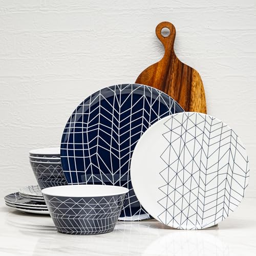 Bzyoo 12-Piece Melamine Dinnerware Set - Spidy | Lightweight, Durable, BPA-Free | Dishwasher Safe Dish Set for Indoor & Outdoor Use - Perfect for Camping, BBQs - color: Spidy Blue