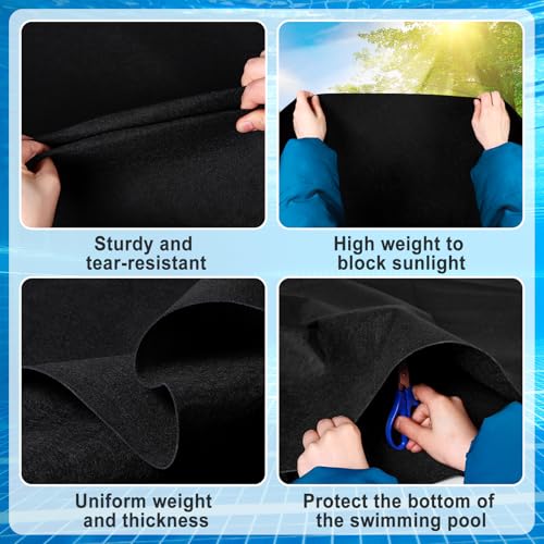 15x8Ft Rectangular Pool Liner Pad for Above Ground Swimming Pools,250g/㎡ Heavy Duty Pool Ground Mat Under Pool Pad, Durable Pools Bottom Liner Protector to Prevent Puncture and Extend Liner Life - size: 15x8 Ft
