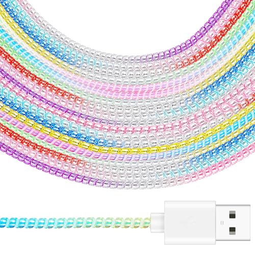 Frienda 10 Pcs Spiral Cord Protector Chargers Protector Pets No Chew Data Cable Protective Sleeve Headphone Charger Saver USB Cable Cover Wire Repair for Phone USB (Mixed Colors) - color: Mixed Colors