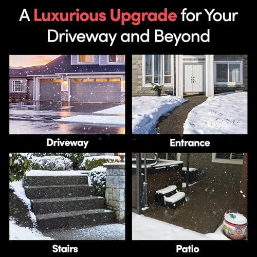 WarmlyYours 2x40 ft. Electric Ice and Snow Melting Mat 240V 4000 Watts - Embedded Under Asphalt, Concrete, or Pavers - Radiant Heated Driveway, Walkways, Sidewalks, Patios, Porch, Ramps PowerMat - size: 80 sq. ft. (2' x 40')