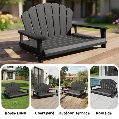 Fancyango Resin Dog Sofa Indoor Outdoor Waterproof Bed Stable Resin Comfort Design - Easy Assembly in Minutes (Black 35.24''*29''*18.5'') - color: Black