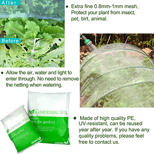 6.5Ft x 10Ft Garden Netting, Fine Mesh Insect Netting for Plant Protection, Mosquito Bug Bird Barrier Mesh Cover for Vegetables Fruits Flowers Raised Beds - size: 6.5Ft x 10Ft