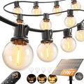 addlon 198FT(192+6) Solar String Lights Outdoor Waterproof, 60+4 LED Shatterproof Bulbs with Remote, 3 Light Modes, Dimmable, Timable, G40 Patio Lights for Large Backyard, Garden, Wedding Party Decor - size: 192+6FT