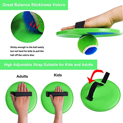 Catch Ball Game for Kids-Beach Toys Backyard Lawn Toss and Catch Games -Upgraded Version Throw Sticky Balls and Catch Game Toys for Kids Boys Girls Adults Family Outside Gifts - color: Green