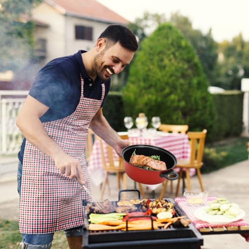 Non-Stick Cookware Set, 4 Piece Set Portable Lightweight Cast Iron Pots and Pans with Glass Lids and Nylon Utensils for Outdoor Travel Camping Picnic