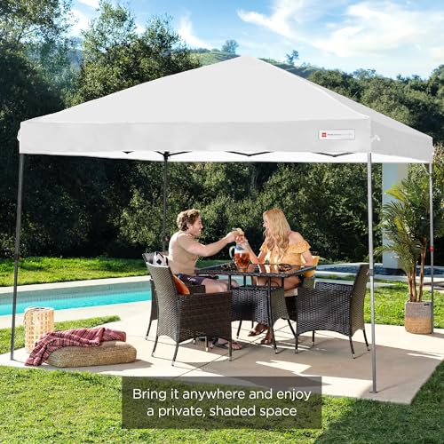 Best Choice Products 10x10ft Pop Up Canopy Tent, Outdoor Shade, 1 Person 1 Minute Set Up, Carry Case, 4 Weight Bags - White - color: White, size: 10x10ft