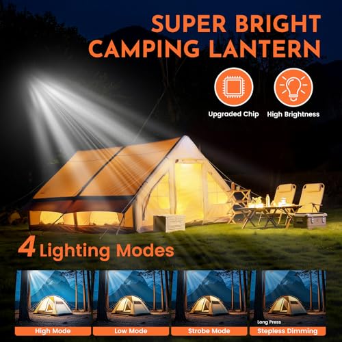 Camping Lights, Tent Light Rechargeable, Hanging Tent Lights with Magnet, Canopy Lights Outdoor, LED Camping Lantern, Flashlight Portable, Emergency Light for Home Outdoor - size: 42W-1Pack