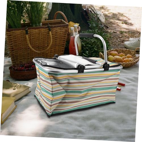 MERRYHAPY Portable Collapsible Insulated Basket Picnic Car Meal Shopping Bag Insulation for Fresh Food Storage