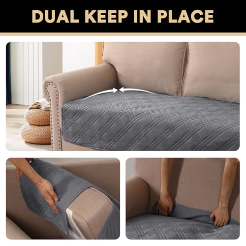 PrinceDeco Waterproof Couch Covers for Pets Thick Dog Blanket 40x48 Inch Non-Slip Pet Bed Cover Protect Furniture Couch Sofa Car Outdoor for Puppy Cat Kids,Grey - color: Grey, size: Seat-Loveseat