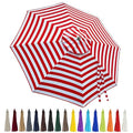10ft Patio Umbrella Replacement Canopy 8 Ribs, Waterproof & Fade Resistant Market Umbrella Cover, Thickened Polyester Fabric for Backyard, Garden and Pool (Canopy Only) (Red stripes) - color: Red stripes