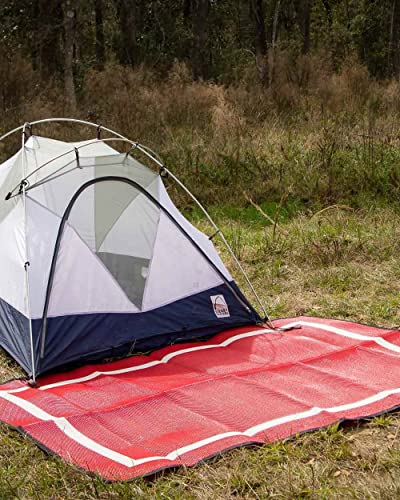 Mountain Mat 5x7 Red Outdoor RV Mat – Extra Thick 5mm Recycled Polypropylene Rug – Heavy-Duty, Waterproof, Reversible – Luxury Outdoor Rug for Camping, Patio, Beach (Red NO Carry Bag, 5'x7') - color: Red, style: 5' x 7'