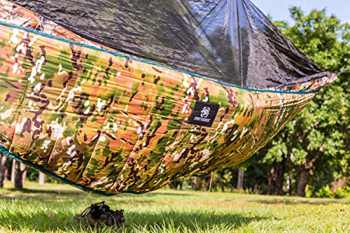 OneTigris Hideout Hammock Underquilt, Lightweight 4 Season Hammock Gear for Camping, Hiking, Backpacking, Travel, Beach, Backyard, Patio, Portable - color: Camo
