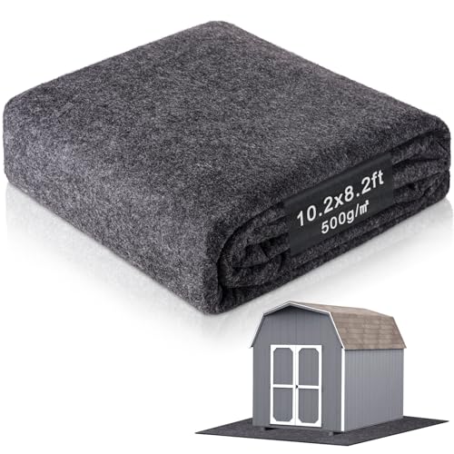 10.2 x 8.2 ft Outdoor Storage Shed Floor Mat Waterproof, 2MM Thickened Washable Furniture Dustproof Anti-Slip Pad for Patio, Moto, Car for Protect Flooring from Wear, Carport Dustproof Oil Mat - size: 10.2 X 8.2FT