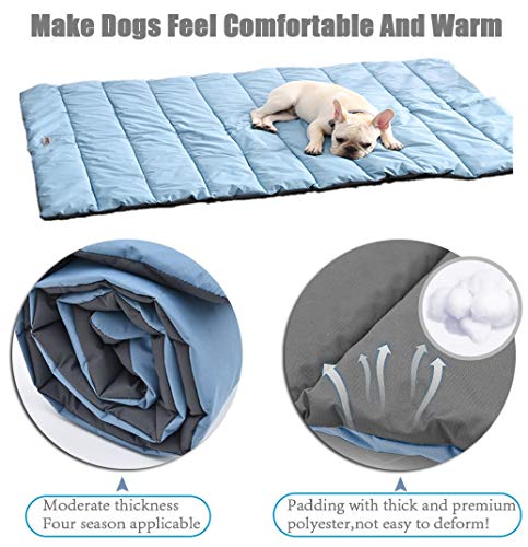 CHEERHUNTING Outdoor Dog Bed, Waterproof, Washable, Large Size, Durable, Water Resistant, Portable and Camping Travel Pet Mat 51X35 - color: Blue, size: X-Large