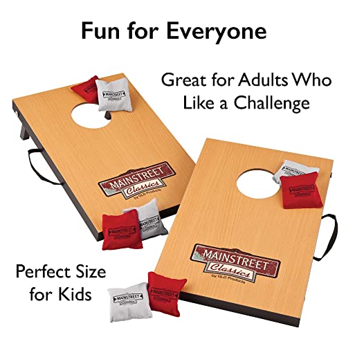 Mainstreet Classics Micro Bean Bag Toss: Travel Sized, (16" x 10.5" Boards) Mini Cornhole Game Set Wood/Multi