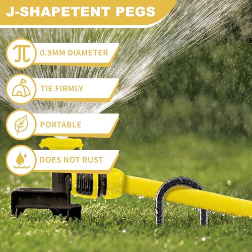12 Inch Rebar Stakes, 8 Pack J Hook Heavy Duty Ground Stakes for Canopy Tent Trampoline and Chain Link Fence Rust Proof Coated Steel Ground Stakes Ground Anchors (Black) - color: J-8Pcs
