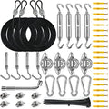 Sun Shade Sail Hardware Kit with 4pcs 10ft Length Extension Nylon Wire Rope, Triangle Rectangle Shade Canopy, 304 Stainless Steel, Garden Outdoors