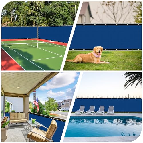 iCover 4x12ft Privacy Screen Fence, Outdoor Fencing Panels, Garden Windscreen Mesh Shade Sail Net Barrier, Fence Privacy Screen Reinforced Bindings and Brass Grommets Cable Zip Ties, Royal Blue - color: Royal Blue, size: 4x12ft