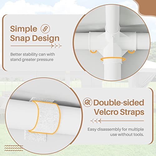 Greesum 10x30 Outdoor Canopy with with 6 Side Removable Walls, Upgrade Patio Camping Heavy Duty Gazebo Shelter for Party Wedding BBQ Events, Waterproof Tent, White