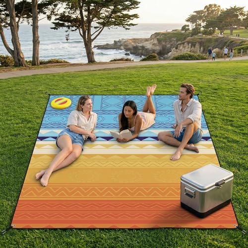 Large Beach Blanket Sandproof Waterproof 70.8" X 86.6"for Quick Drying Outdoor Picnic Mat for Beach - color: D02