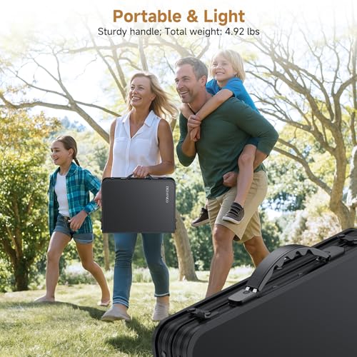 Folding Camping Table, 22" x 15" Picnic Table with 3 Adjustable Height Max 27.5", Matte Black Aluminum Folding Table with Handle for Party, Dining, Garden, Patio, Market - style: 2-Fold MDF Tabletop