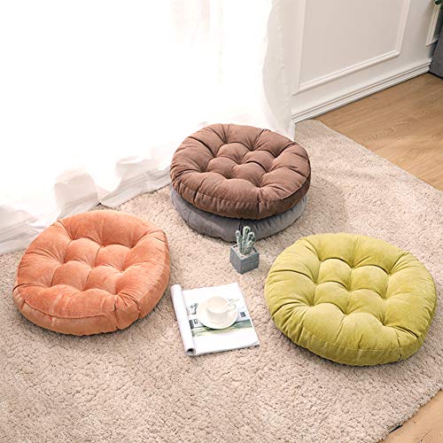 Tiita Outdoor Cushions Square Floor Pillow Thicken Tufted Seat Pad Large Floor Cushion for Yoga Meditation Living Room - color: Round|green, size: 2 Count (Pack of 1)