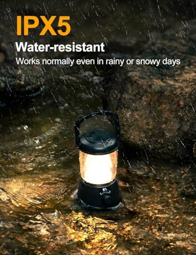 Camping Lantern Rechargeable, Up to 336H Running Time Super Tent Light, 15000mAh/1500LM Emergency Light for Hurricane, Power Outages, Home, Hiking, IPX5 Water-Resistant - style: Black Big