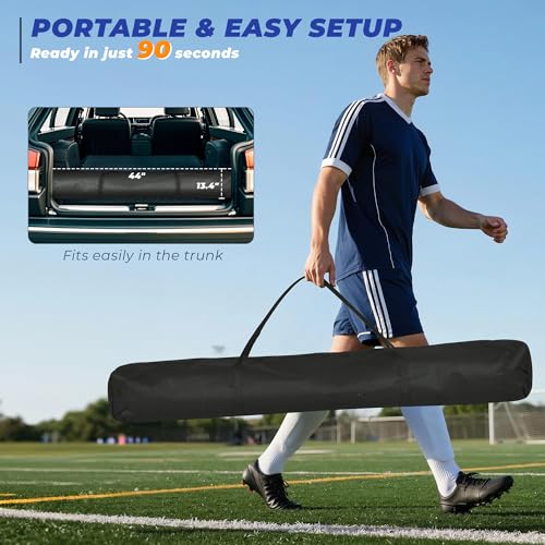 Soccer Goal, 12X6 FT Soccer Goals for Backyard, Portable Soccer Net for Outdoor Practice Training, Quick Setup Soccer Practice Equipment with Metal Base - style: Classic Net